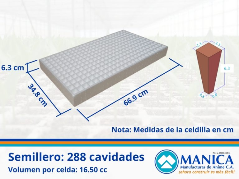 SEMILLERO MANICA 288 CAVIDADES