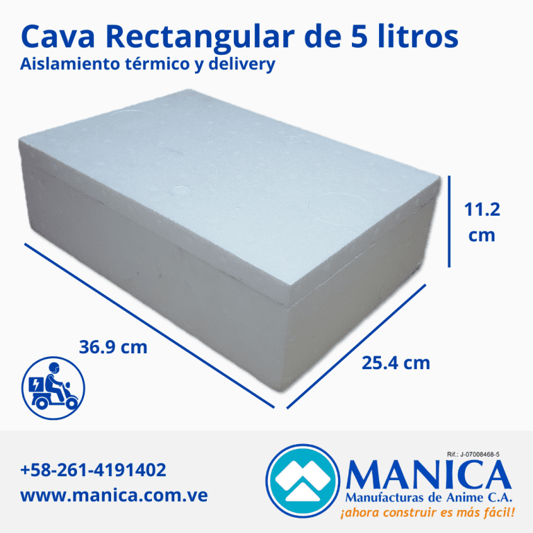 CAVA RECTANGULAR DE 5 LITROS MANICA