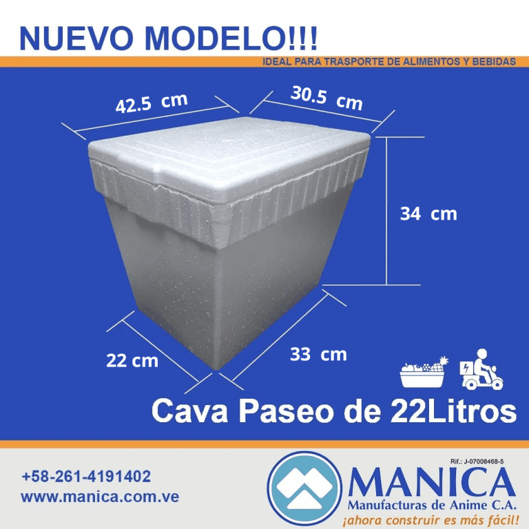 CAVA PASEO 22 LITROS MEDIDAS MANICA