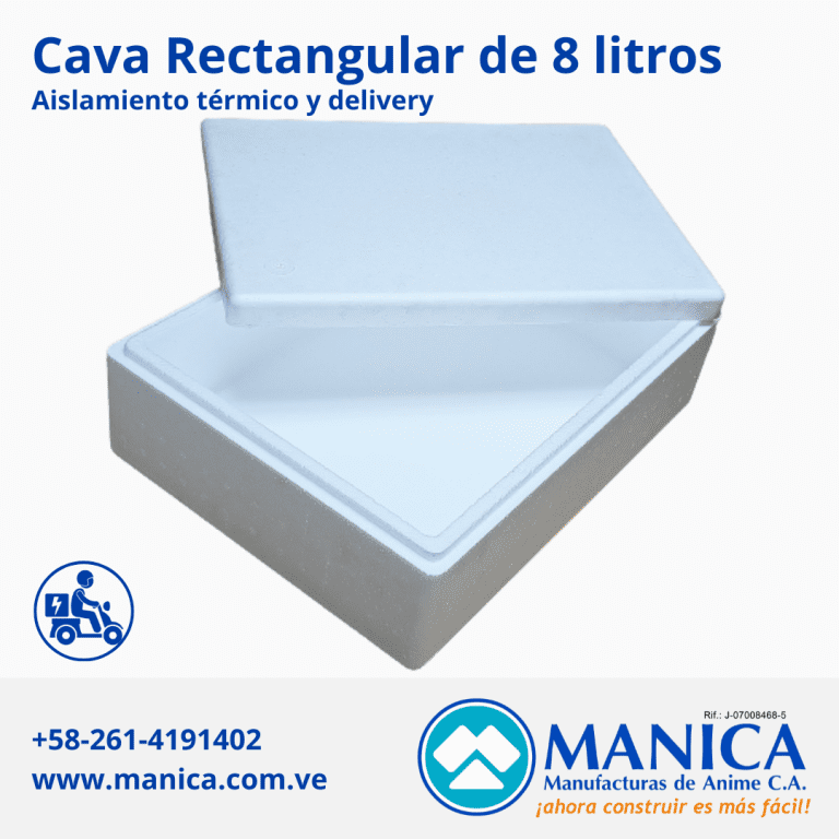 CAVA RECTANGULAR DE 8 LITROS MANICA ABIERTA